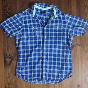 Daniel Cremieux Collection Blue & White Plaid Casual Button down Shirt Large